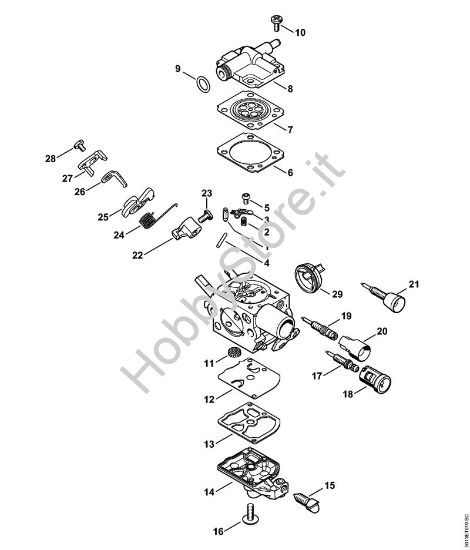 Carburatore C1Q-S281, C1Q-S284 Motoseghe a benzina (MS) MS 201 C-E della marca STIHL