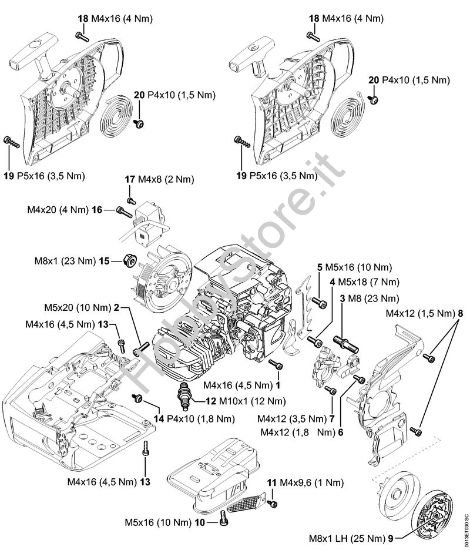 Coppie di serraggio Motoseghe a benzina (MS) MS 201 C-E della marca STIHL