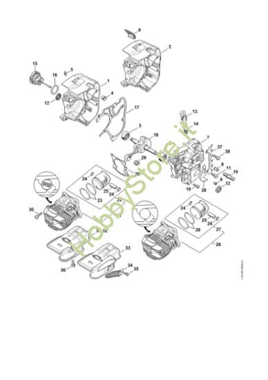 Picture of Carter albero a gomito, cilindro, silenziatore MS 201 C-EM