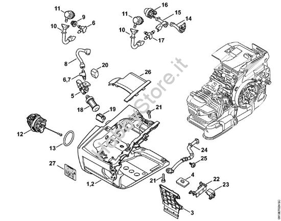 Corpo serbatoio Motoseghe a benzina (MS) MS 201 C-EM della marca STIHL