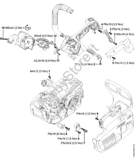 Coppie di serraggio Motoseghe a benzina (MS) MS 201 TC-E della marca STIHL