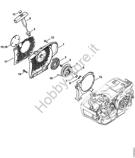 Dispositivo di avviamento Motoseghe a benzina (MS) MS 201 TC-M della marca STIHL