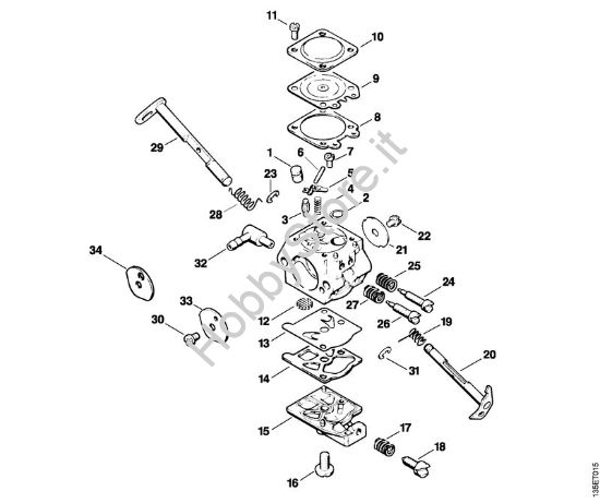 Carburatore WT-215, WT-286 Motoseghe a benzina (MS) MS 210 della marca STIHL