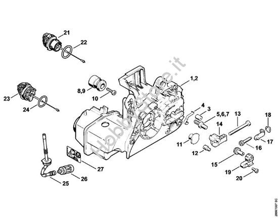 Carcassa motore Motoseghe a benzina (MS) MS 210 della marca STIHL