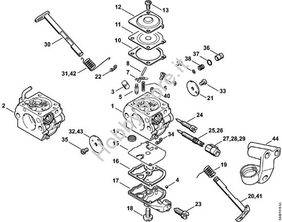 Carburatore C1Q-100335, C1Q-S86 Motoseghe a benzina (MS) MS 210 C-B della marca STIHL