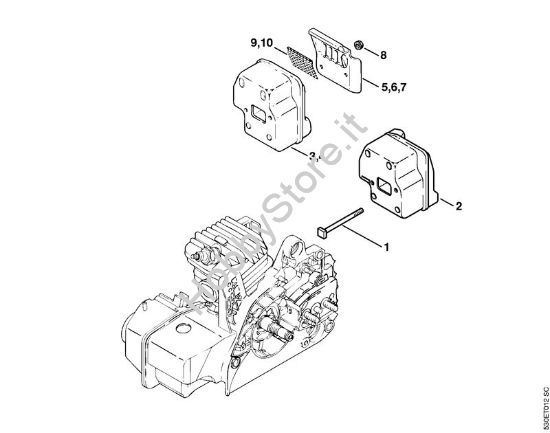 Silenziatore Motoseghe a benzina (MS) MS 210 C-B della marca STIHL