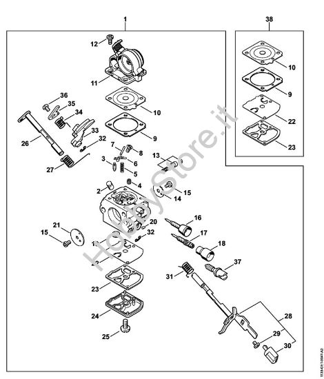 Carburatore C1Q-S119 (27.2013) Motoseghe a benzina (MS) MS 211 della marca STIHL