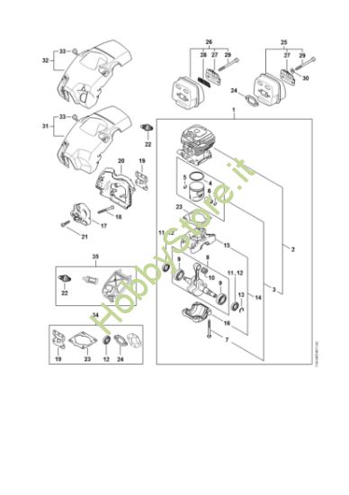 Picture of Carter albero a gomito, Cilindro, Silenziatore, Cappottatura MS 212