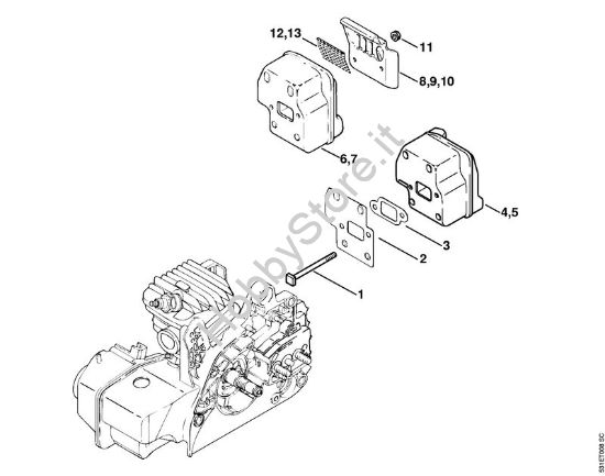 Silenziatore Motoseghe a benzina (MS) MS 230 C-B della marca STIHL