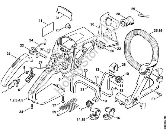 Corpo impugnatura Motoseghe a benzina (MS) MS 230 C-BE della marca STIHL