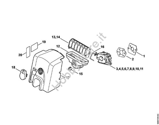 Filtro aria Motoseghe a benzina (MS) MS 230 C-BE della marca STIHL