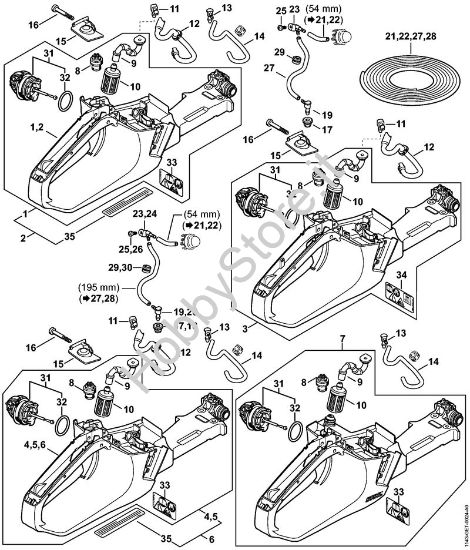 Corpo serbatoio Motoseghe a benzina (MS) MS 231 C-BE della marca STIHL