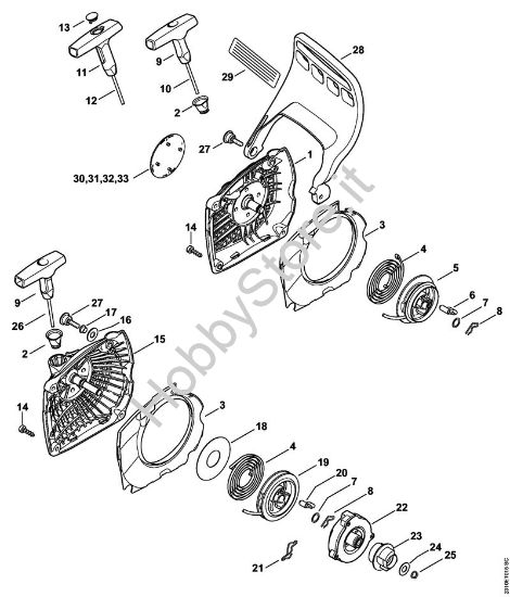 Dispositivo di avviamento, Protezione mano Motoseghe a benzina (MS) MS 231 C-BE della marca STIHL