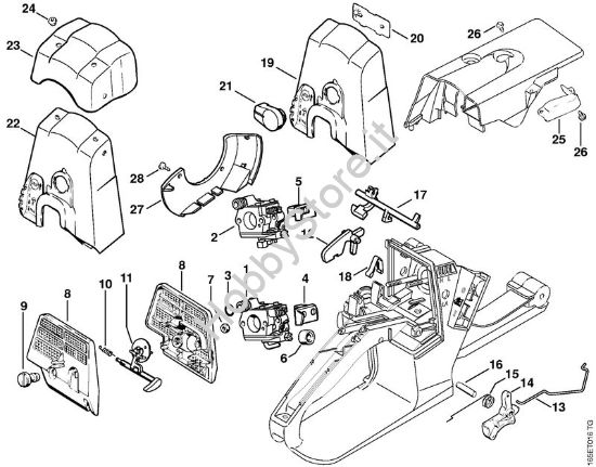 Filtro aria, comando gas Motoseghe a benzina (MS) MS 240 della marca STIHL