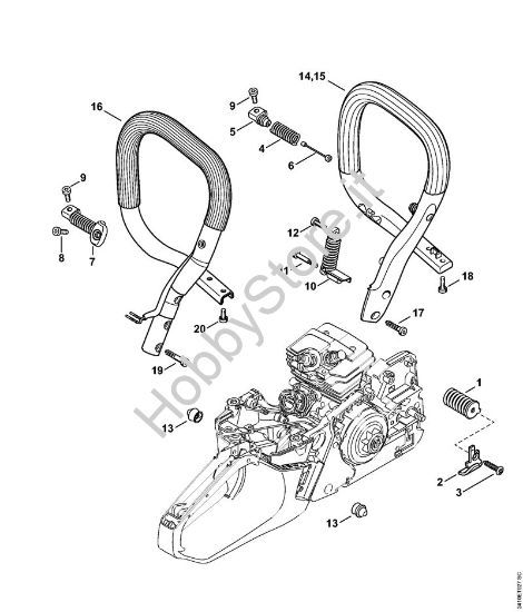 Sistema AV, Manico tubolare Motoseghe a benzina (MS) MS 241 C-BEM della marca STIHL