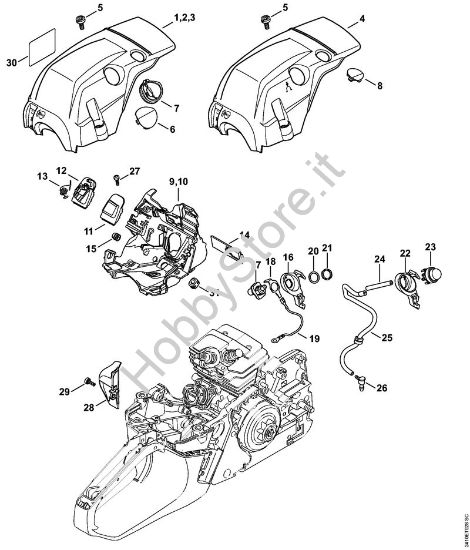 Cappottatura, Condotto aria Motoseghe a benzina (MS) MS 241 C-MQ della marca STIHL