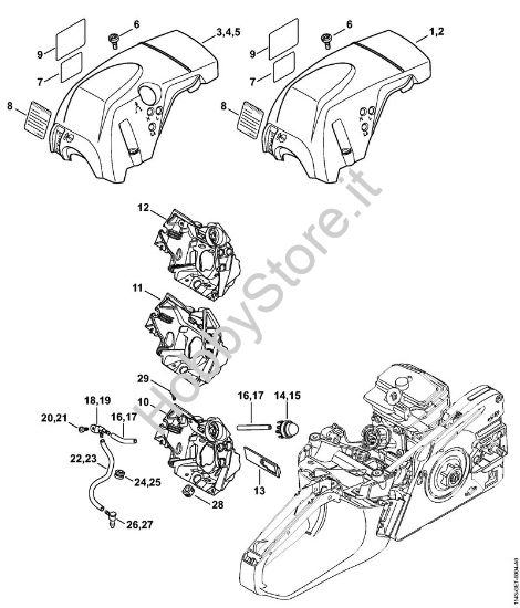 Cappottatura, Condotto aria Motoseghe a benzina (MS) MS 251 C-BE della marca STIHL