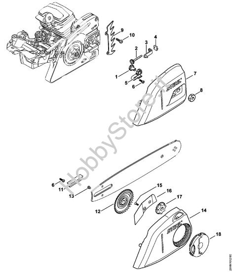 Dispositivo tendicatena, Coperchio rocchetto catena Motoseghe a benzina (MS) MS 251 C-BEQ della marca STIHL