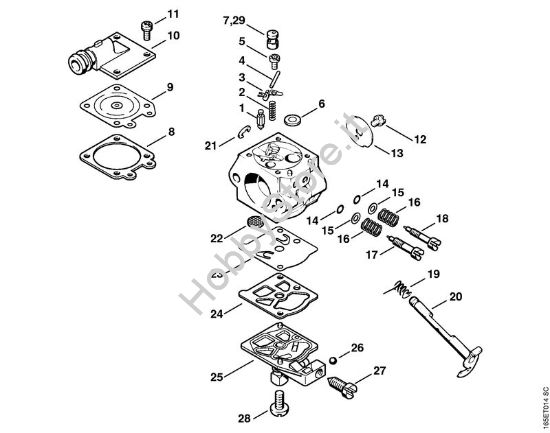 Carburatore WT-426  ‡¥ 1 62 154 675, 2 62 187 361 (07.2004) Motoseghe a benzina (MS) MS 260 della marca STIHL