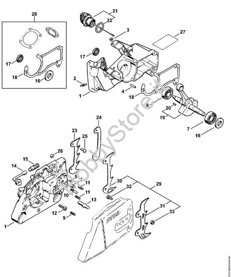 Carter albero a gomito Motoseghe a benzina (MS) MS 260-VW della marca STIHL