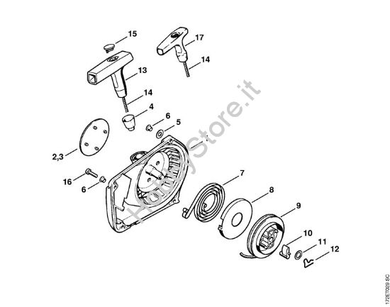 Dispositivo di avviamento Motoseghe a benzina (MS) MS 260-VW della marca STIHL