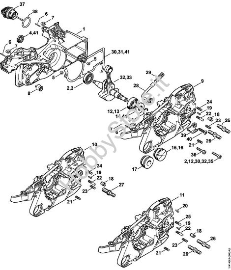 Carter albero a gomito Motoseghe a benzina (MS) MS 261 C-Q della marca STIHL