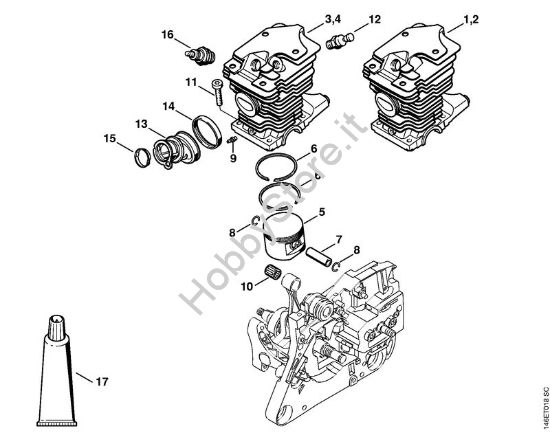 Cilindro MS 270 Motoseghe a benzina (MS) MS 270 della marca STIHL