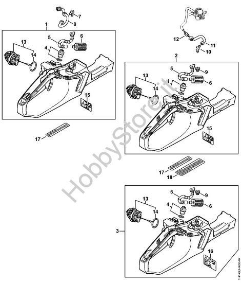 Corpo serbatoio Motoseghe a benzina (MS) MS 271 C-BE della marca STIHL