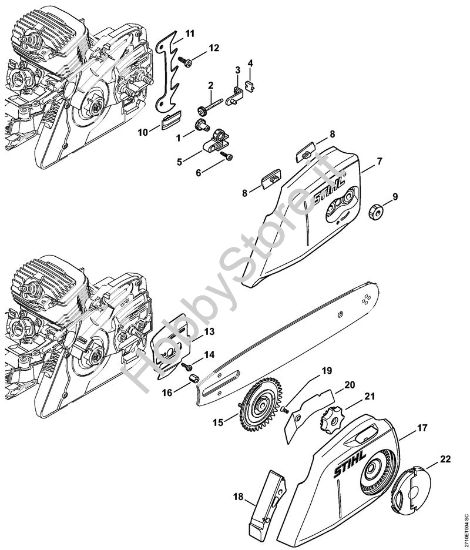 Dispositivo tendicatena, Coperchio rocchetto catena Motoseghe a benzina (MS) MS 271 C-BE della marca STIHL