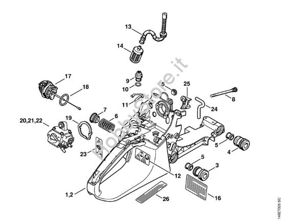 Corpo serbatoio Motoseghe a benzina (MS) MS 280 della marca STIHL