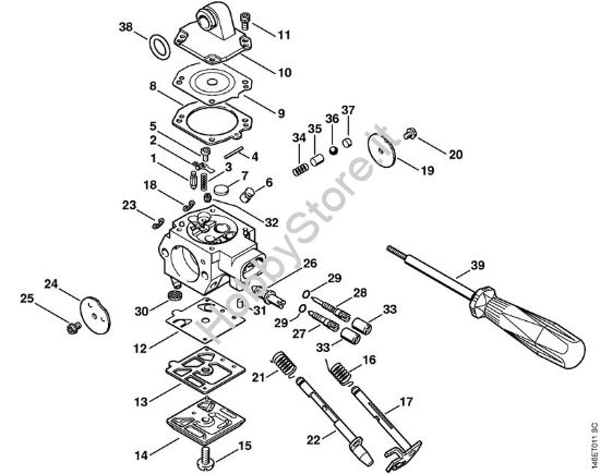 Carburatore HD-32 (49.2006) Motoseghe a benzina (MS) MS 280 C-B della marca STIHL