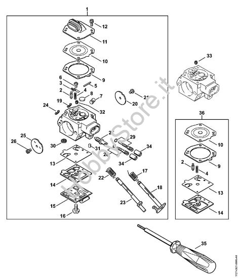Carburatore HD-18 Motoseghe a benzina (MS) MS 290 della marca STIHL