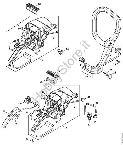 Corpo impugnatura Motoseghe a benzina (MS) MS 290 della marca STIHL