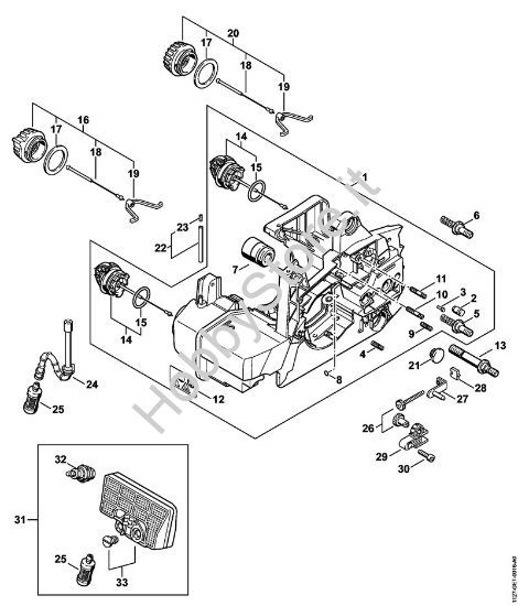 Carcassa motore Motoseghe a benzina (MS) MS 290-Z della marca STIHL