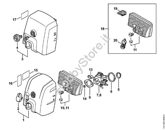 Coperchio sede carburatore, Filtro aria Motoseghe a benzina (MS) MS 290-Z della marca STIHL
