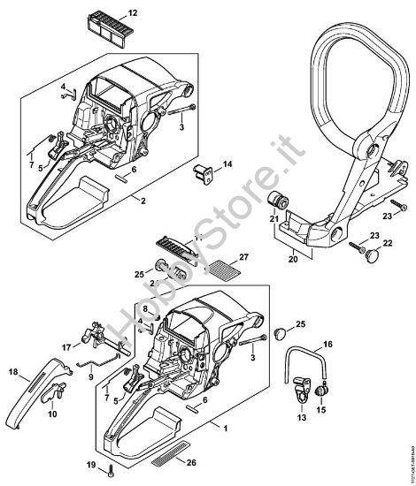 Corpo impugnatura Motoseghe a benzina (MS) MS 290-Z della marca STIHL