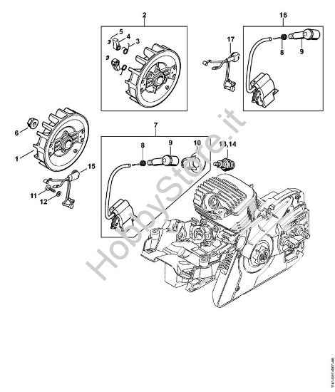 Impianto di accesione, Fascio di cavi Motoseghe a benzina (MS) MS 291 C-BE della marca STIHL