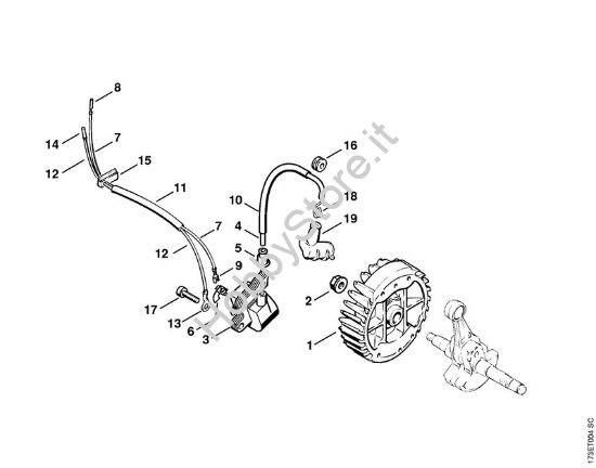 Impianto di accesione Motoseghe a benzina (MS) MS 340 della marca STIHL