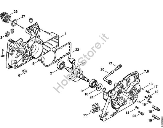 Carter albero a gomito Motoseghe a benzina (MS) MS 341 della marca STIHL