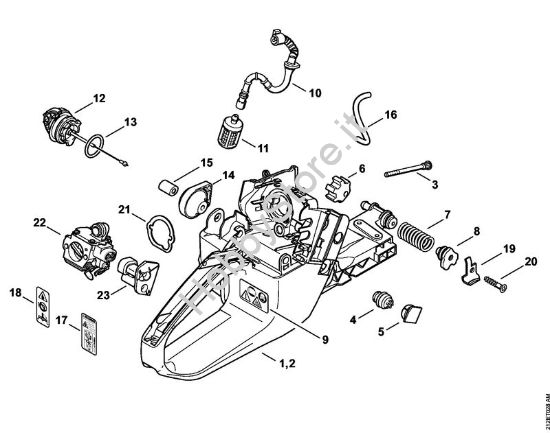 Corpo serbatoio Motoseghe a benzina (MS) MS 341 della marca STIHL