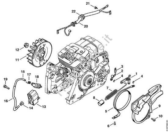 Freno catena, Impianto di accesione Motoseghe a benzina (MS) MS 341 della marca STIHL