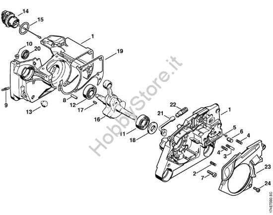 Carter albero a gomito Motoseghe a benzina (MS) MS 360 WVH della marca STIHL