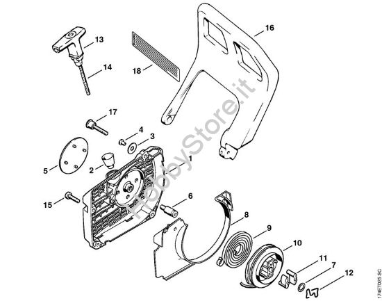 Dispositivo di avviamento Motoseghe a benzina (MS) MS 360 WVH della marca STIHL