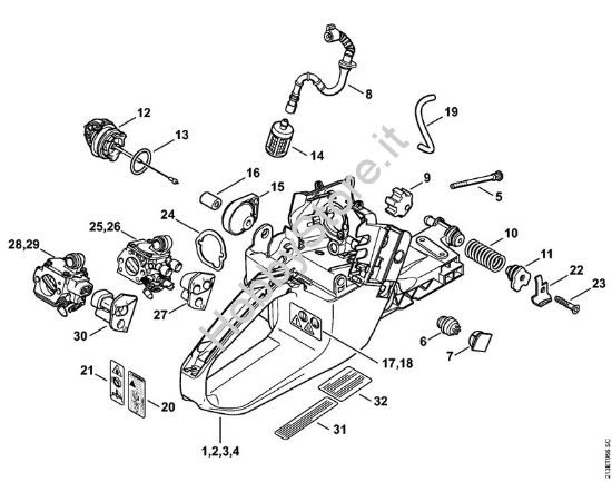 Corpo serbatoio Motoseghe a benzina (MS) MS 361 della marca STIHL