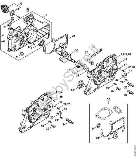 Carter albero a gomito Motoseghe a benzina (MS) MS 361-VW della marca STIHL