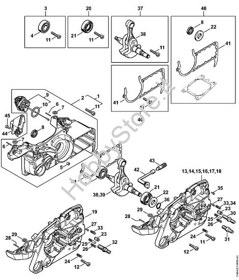 Carter albero a gomito Motoseghe a benzina (MS) MS 362 C-M VW della marca STIHL