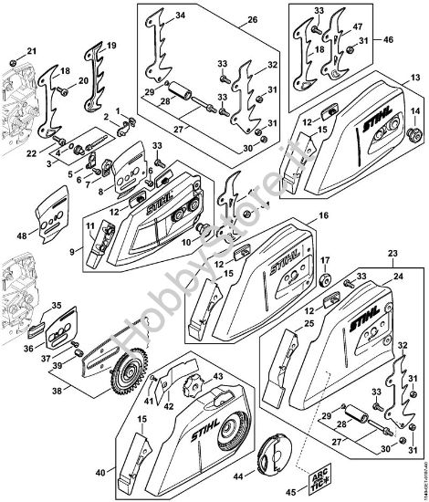 Dispositivo tendicatena, Coperchio rocchetto catena Motoseghe a benzina (MS) MS 362 C-M VW della marca STIHL
