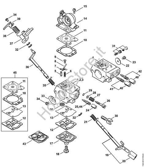 Carburatore WTE-8, WTE-18, WTE-20 Motoseghe a benzina (MS) MS 362-VW della marca STIHL