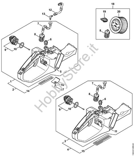 Corpo serbatoio Motoseghe a benzina (MS) MS 362-VW della marca STIHL