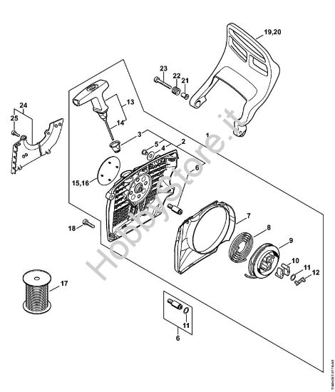 Dispositivo di avviamento, Protezione mano Motoseghe a benzina (MS) MS 362-VW della marca STIHL